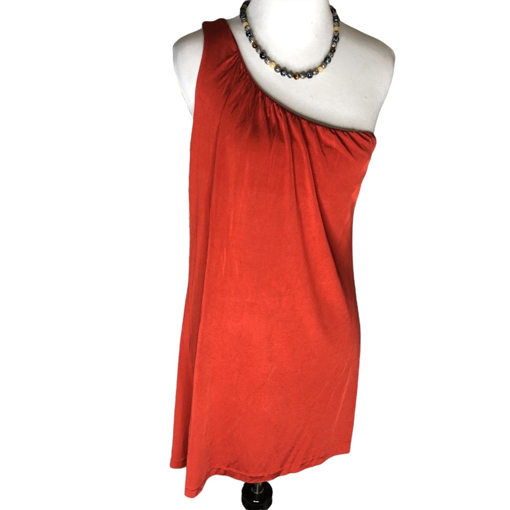 LeRok one Shoulder Silk Mini Dress Sz XS